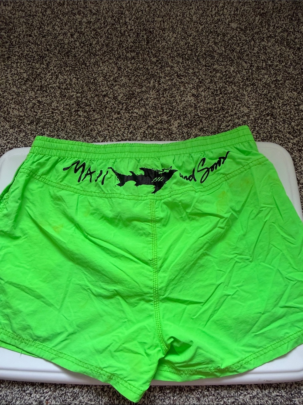 Maui and Sons Neon Green Athletic Shorts - Picture 4 of 6
